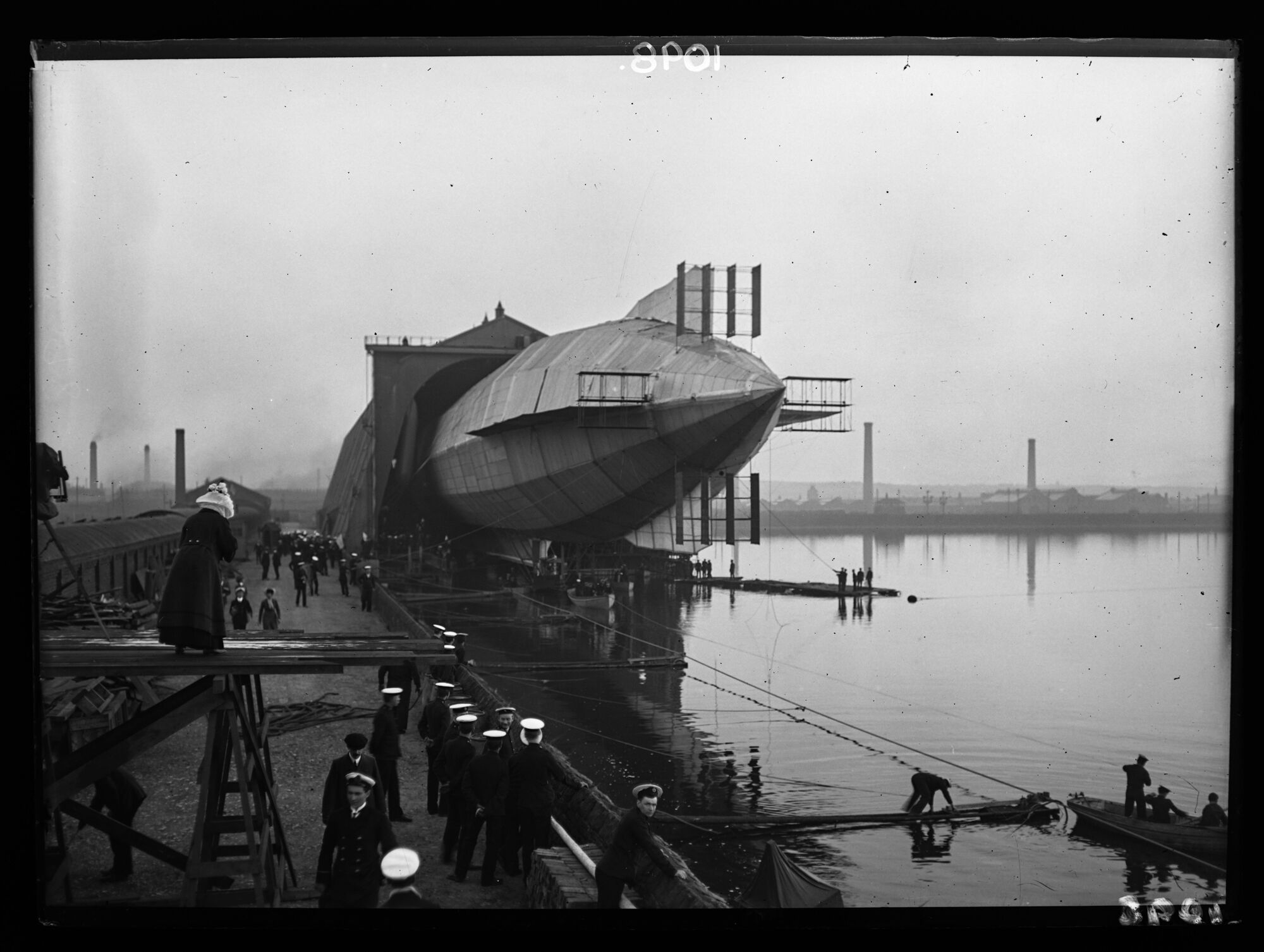 Launch of Vickers Naval Airship, Cavendish Dock, Barrow-in-Furness