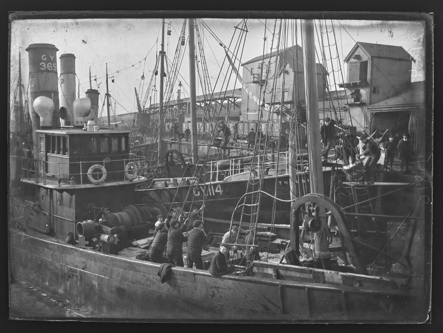 Steam Trawlers GY369 & GY114 Thrush In Dock, Fleetwood