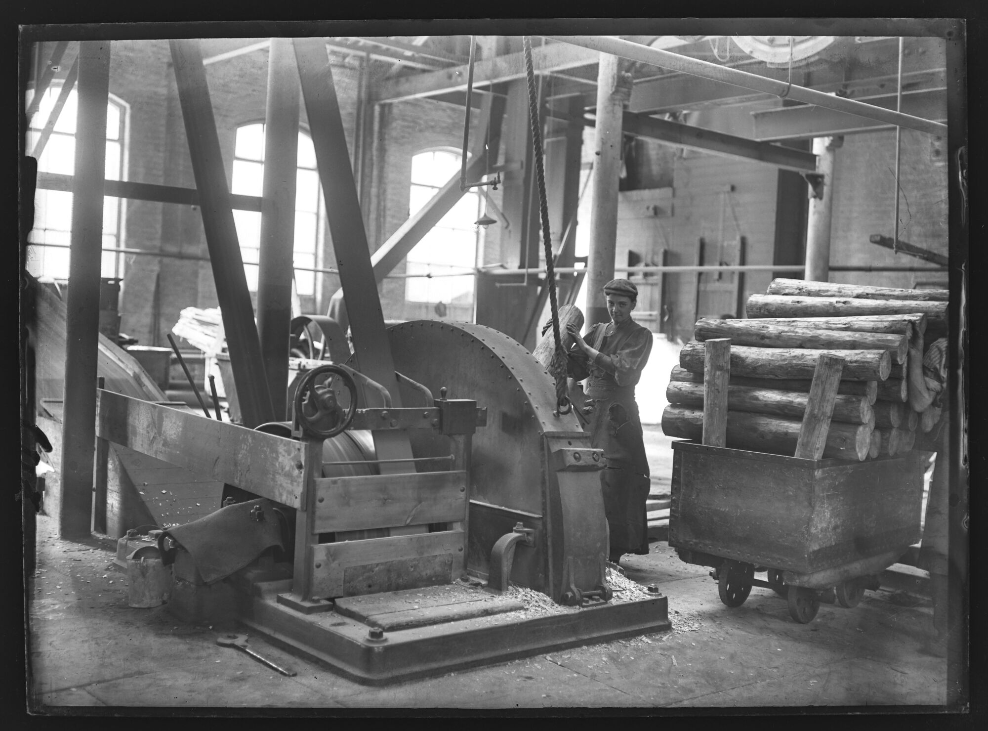 Wood chopping machine, Barrow papermill, Barrow-in-Furness