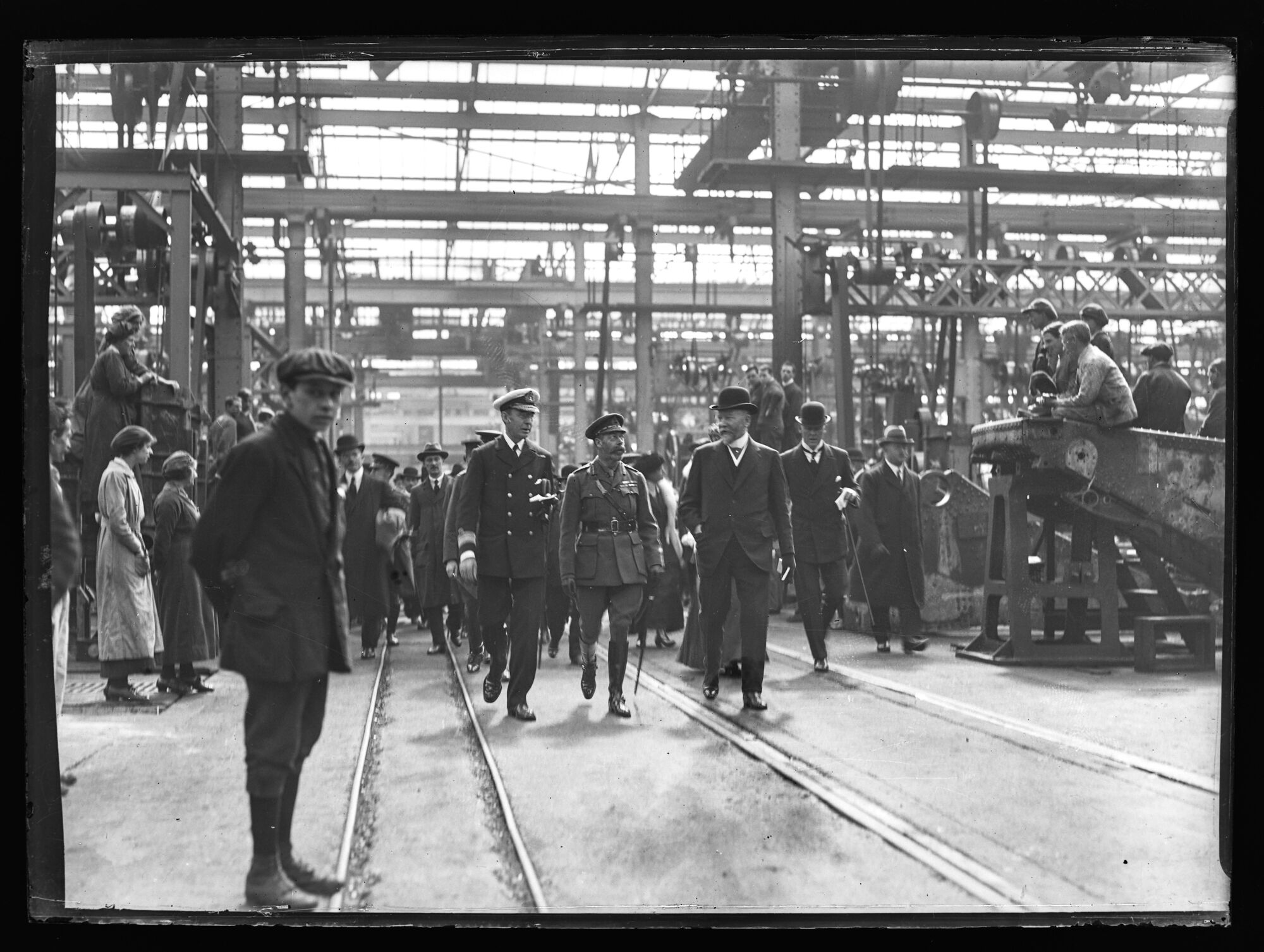 King George V visiting Vickers shipyard, Barrow-in-Furness