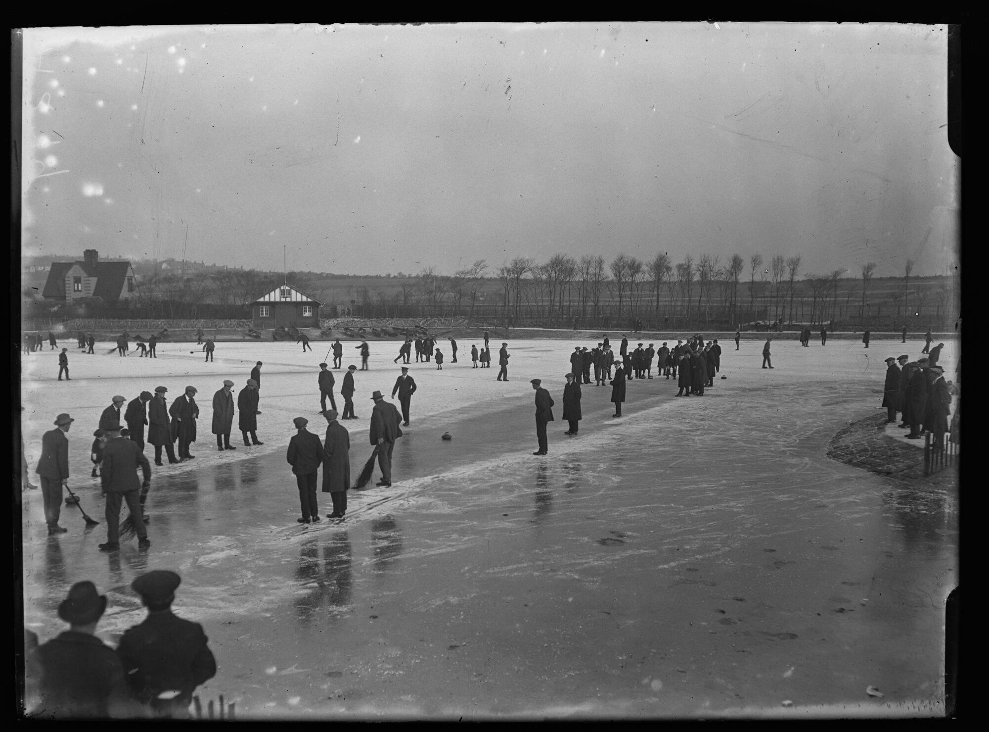 Curling on the Park Lake, Barrow-in-Furness 